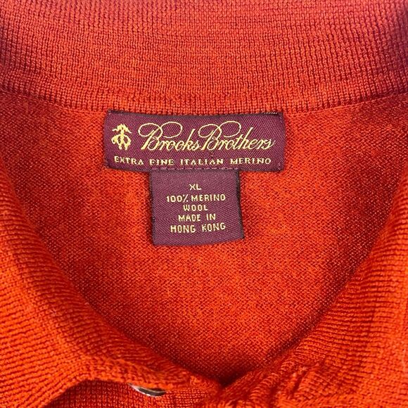 Brooks Brothers Extra Fine Italian Merino Wool Women’s XL Red Collared Sweater - Picture 5 of 16